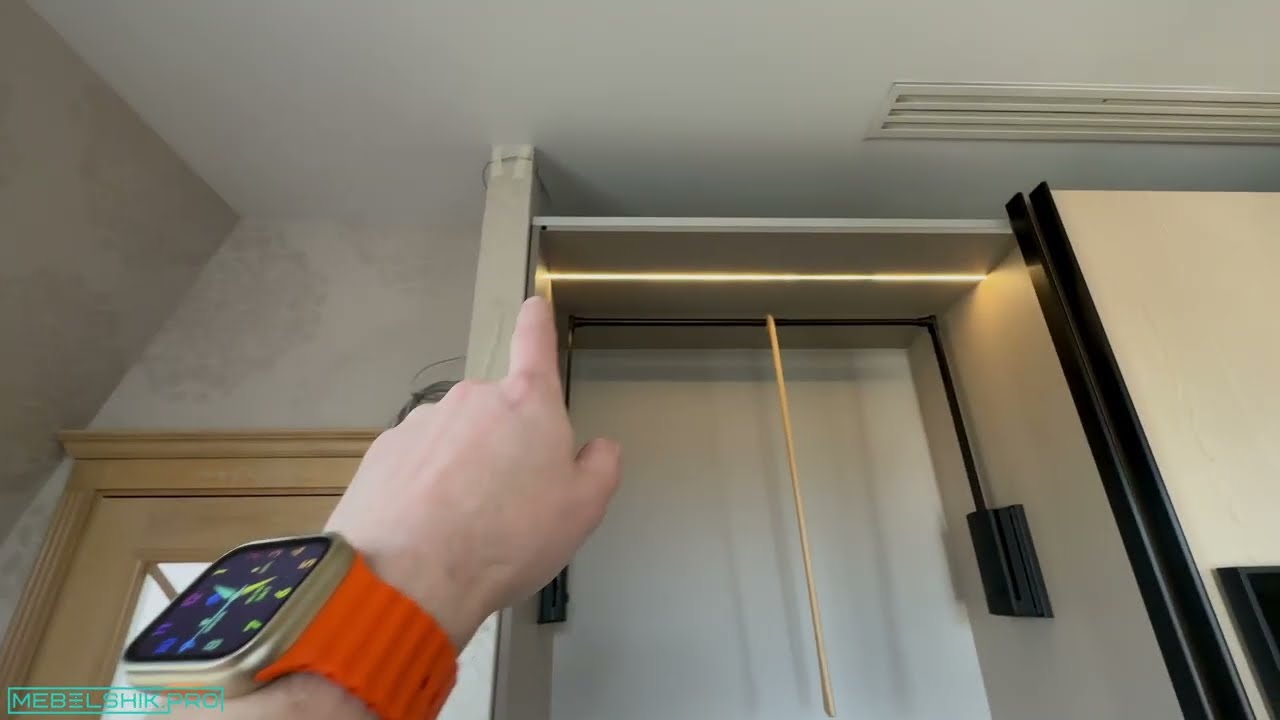 Шкаф / Фасад шпон / Раздвижная система Hettich TopLine XL