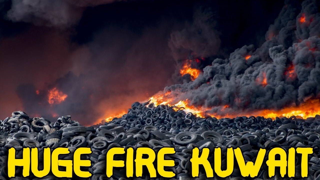 World&rsquo;s biggest tire graveyard in Kuwait on fire