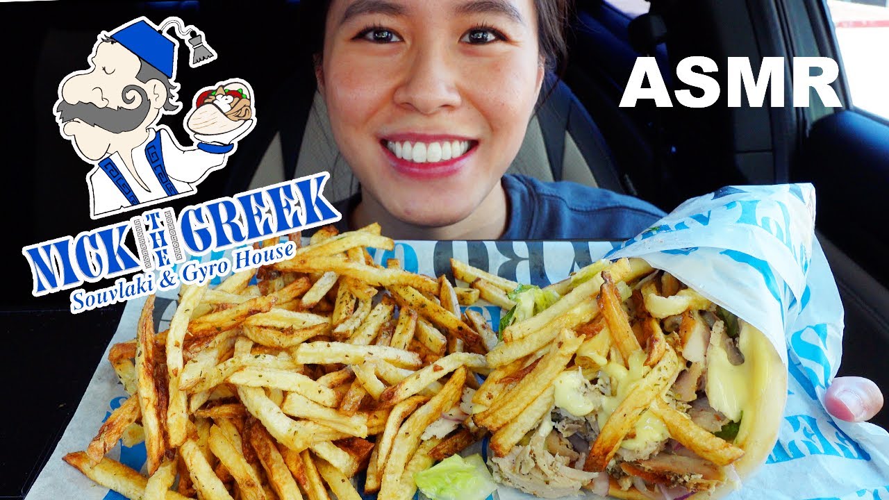 CHICKEN GYRO MUKBANG! | ASMR EATING SOUNDS | Rossikle ASMR