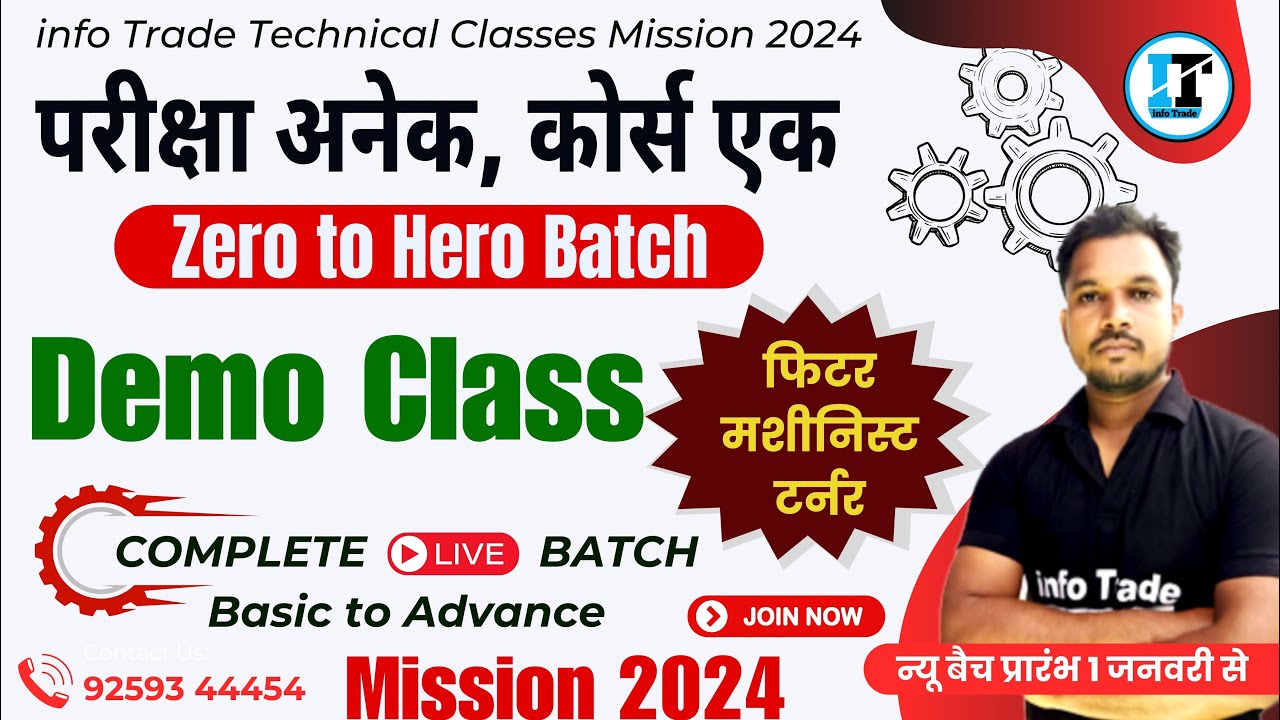 Zero to Hero Batch for ITI Fitter Machinist Turner Trade Demo class NCL SAIL ISRO DRDO By Rajiv Sir