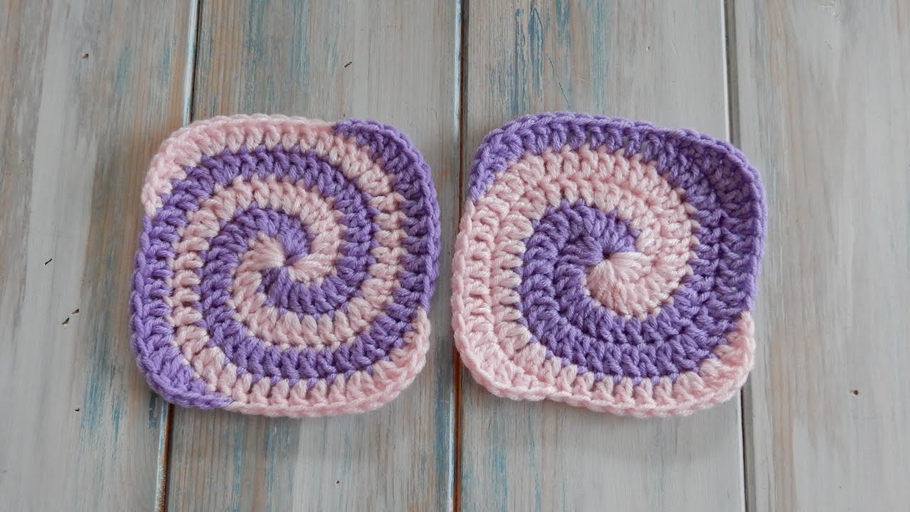 Two Colour Spiral Granny Square - How to Crochet