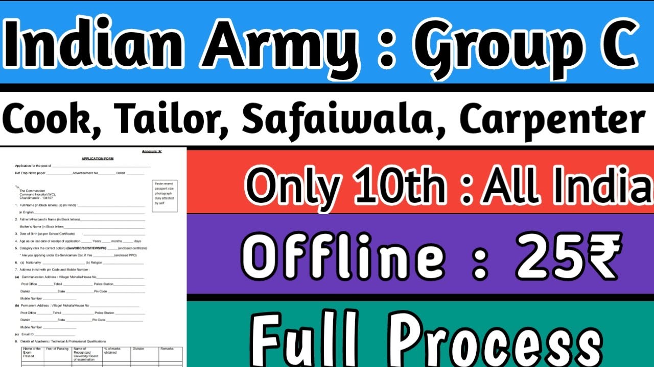 Indian army group c offline form 2022 | indian army ka form kaise bhare 2022| indian army cook form