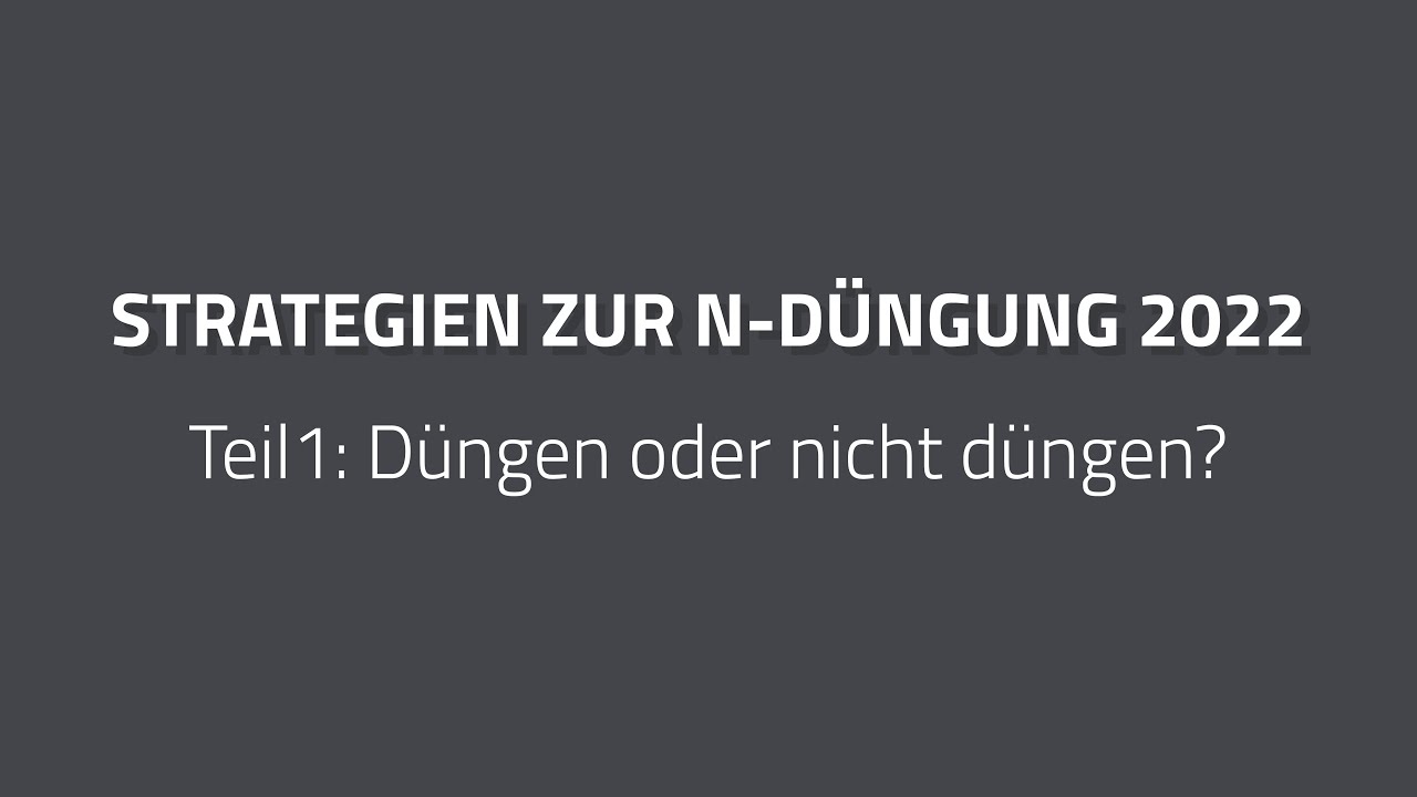 agricon | Düngen oder nicht düngen?