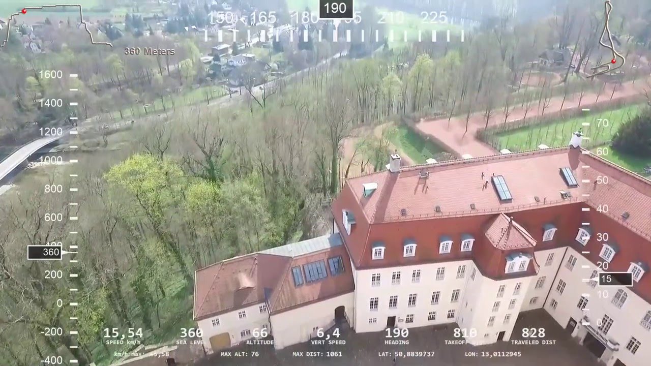 Flug über Schloss Lichtenwalde