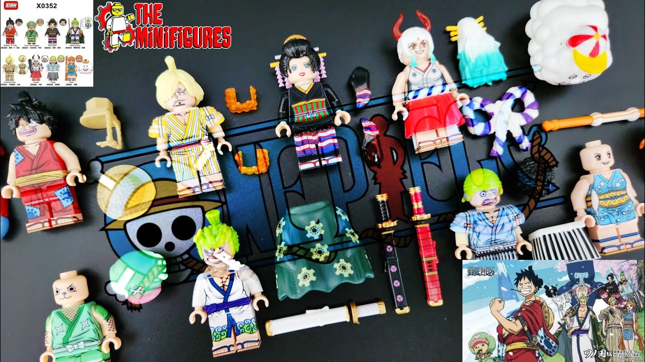 Unofficial Lego One Piece Wano Arc Anime Minifigures XINH X0352 | Luffy | Sanji | Nico Robin | Nami