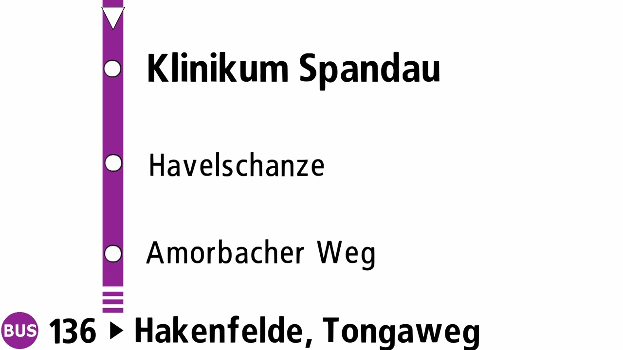 Ansagen der Linie 136 (Rathaus Spandau - Tongaweg)