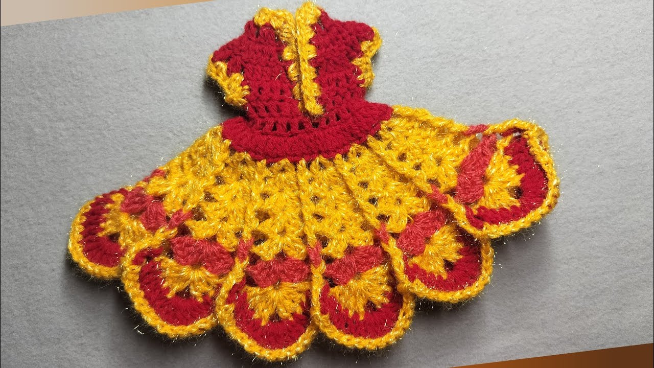 Crochet 4 and 5 no woolen dress for Kanha ji..