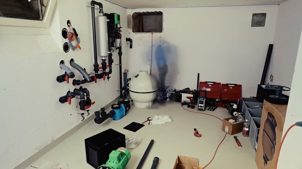 Technikraum Filteranlage Timelapse mit Musik