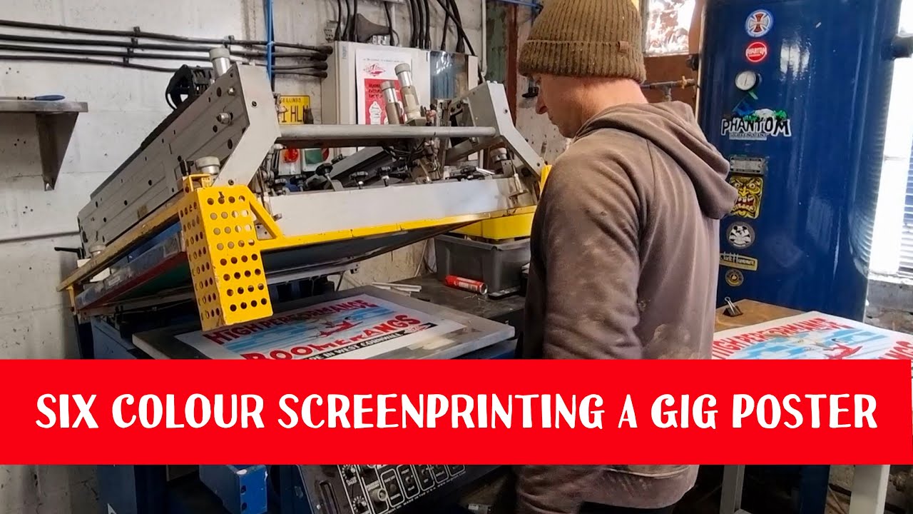 How to Screen Print a Six Colour Boomerang Gig Poster