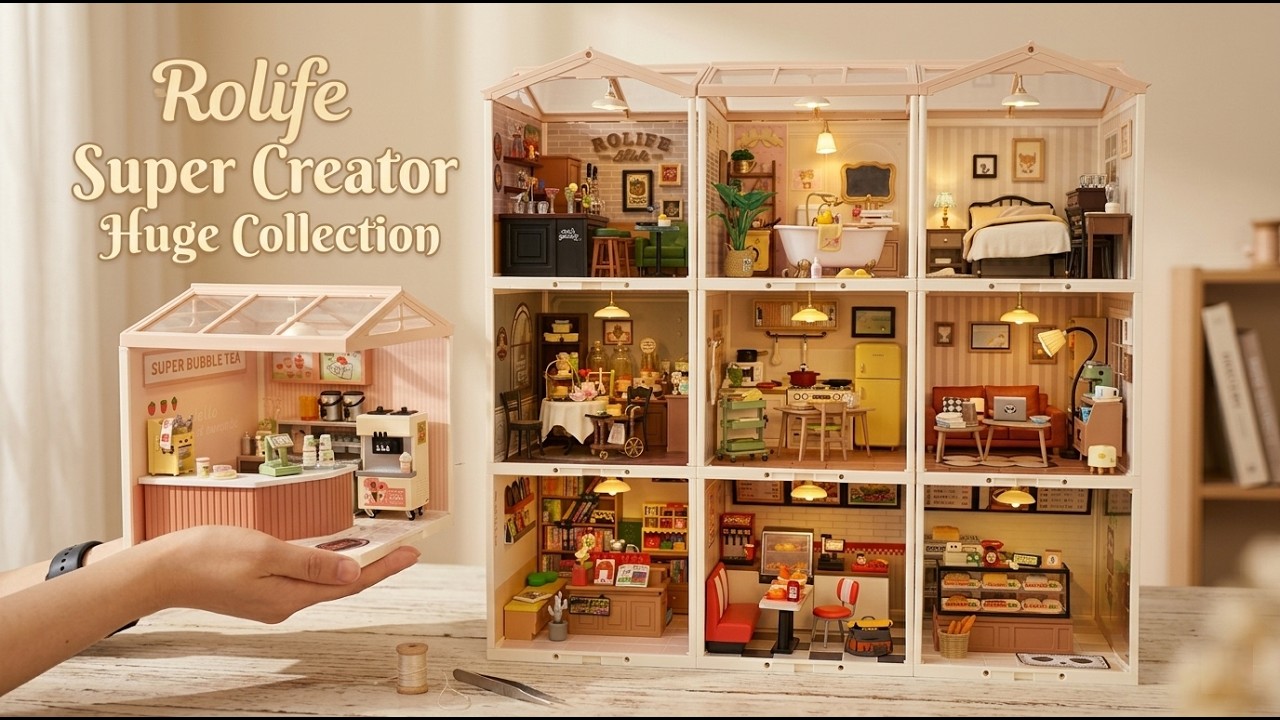 🎁Reveal Rolife Super Creator Dollhouse Collections in ONE Video DIY Miniature Furniture Gift Ideas