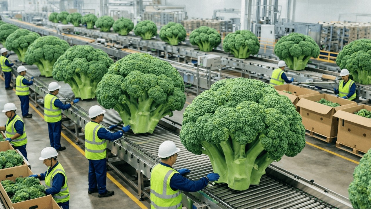 Inside a Mega Broccoli Factory: From Field to Frozen IQF
