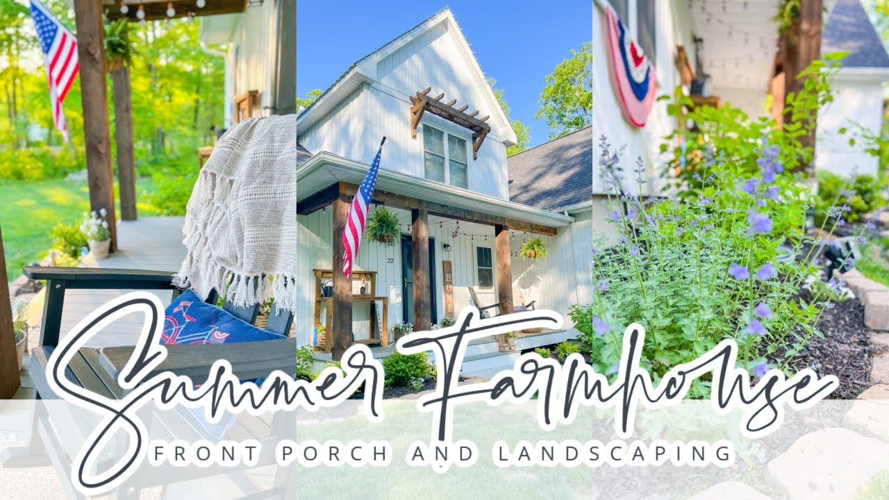 SUMMER FARMHOUSE DECORATE WITH ME // PORCH DECOR & LANDSCAPING REFRESH // CHARLOTTE GROVE FARMHOUSE