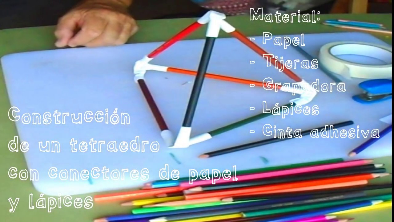 Tetraedro con conectores de papel