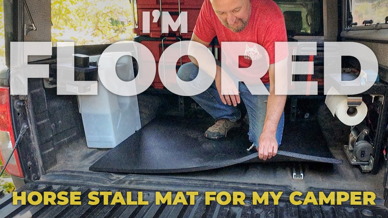 NOT sponsored: Horse stall mat as budget truck camper floor. Thick, durable & affordable rubber mats