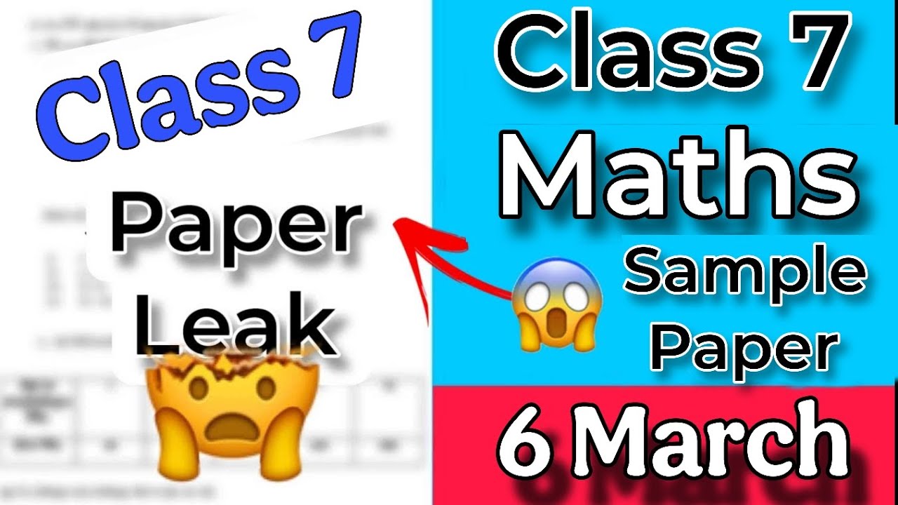 6 March Maths Class 7 Solved Real Paper Final Term Watch Now! #pseb #class7 #maths #realpaper