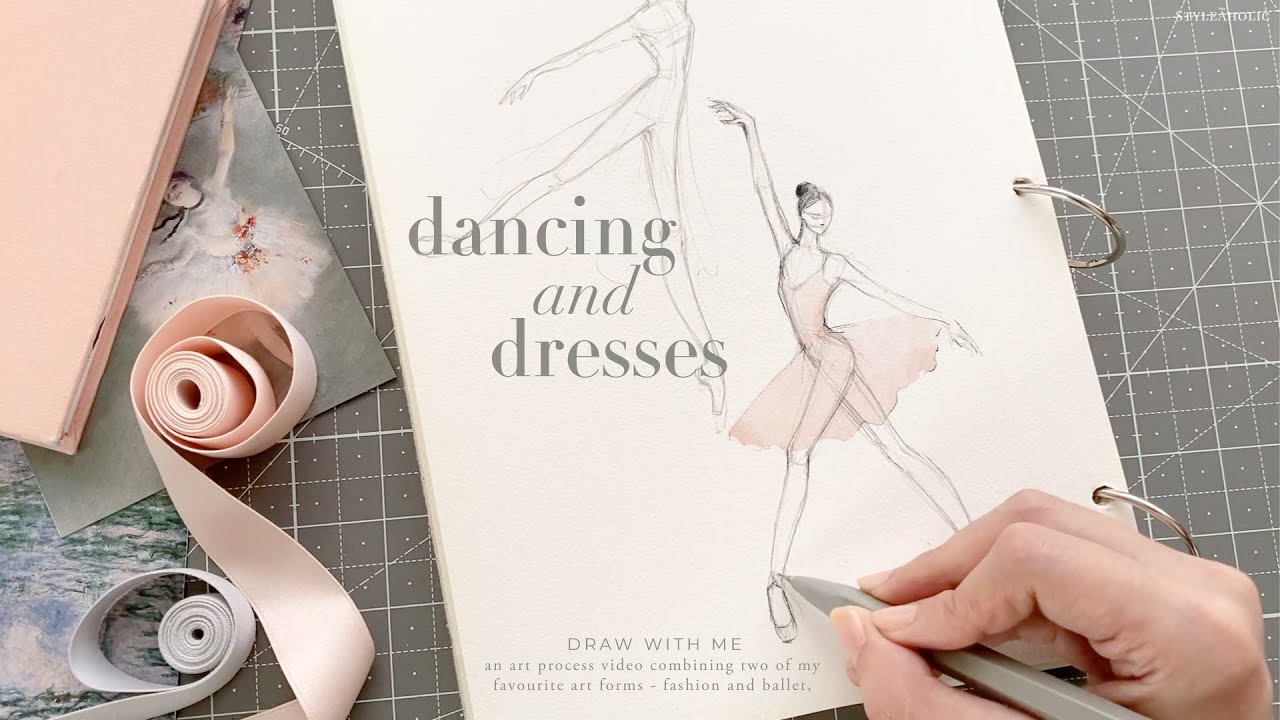 ballet-inspired fashion sketches 🩰 draw with me