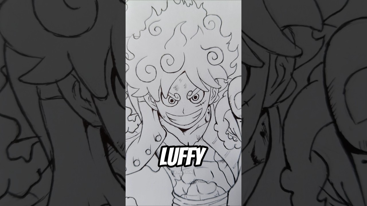 Drawing Luffy Gear 5 🔥#luffy #artjun #animeart
