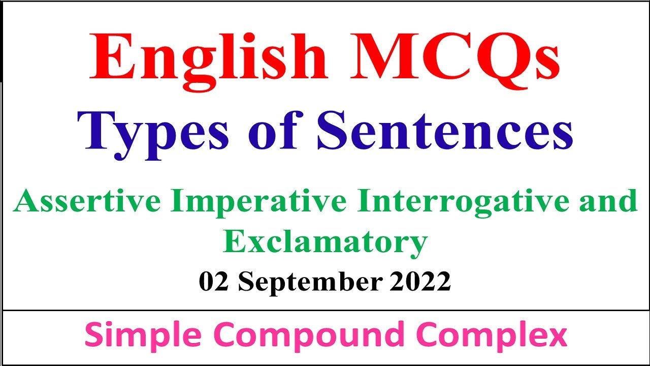 English Grammar Types of Sentences MCQs|| Simple Compound Complex|| SST General AJKPSC NTS FPSC MCQs