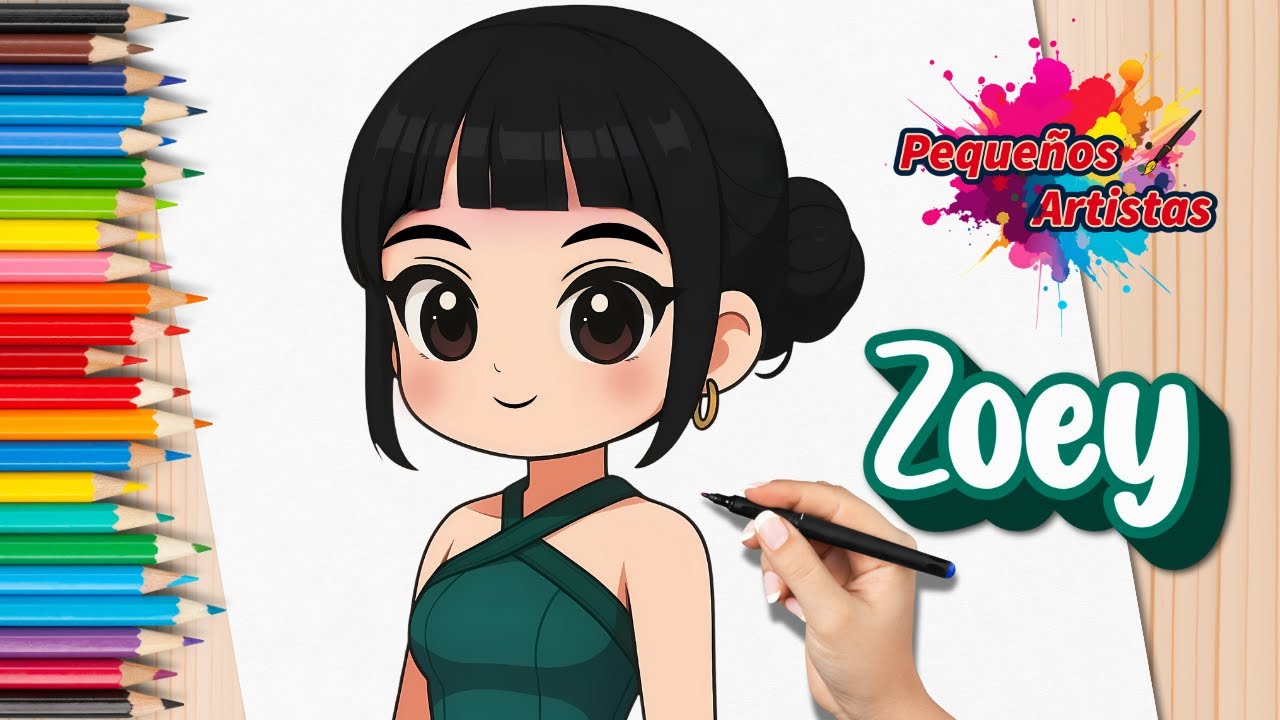 Dibuja y Colorea a ZOEY ❤️ Las Guerreras K-pop 🎤 Tutorial Fácil Paso a Paso para Niños