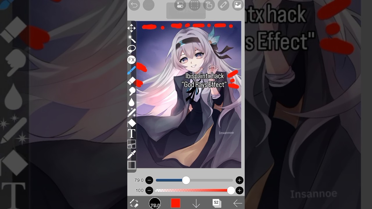 Ibispaintx hack | God rays effect #art #digitalart #ibispaintx