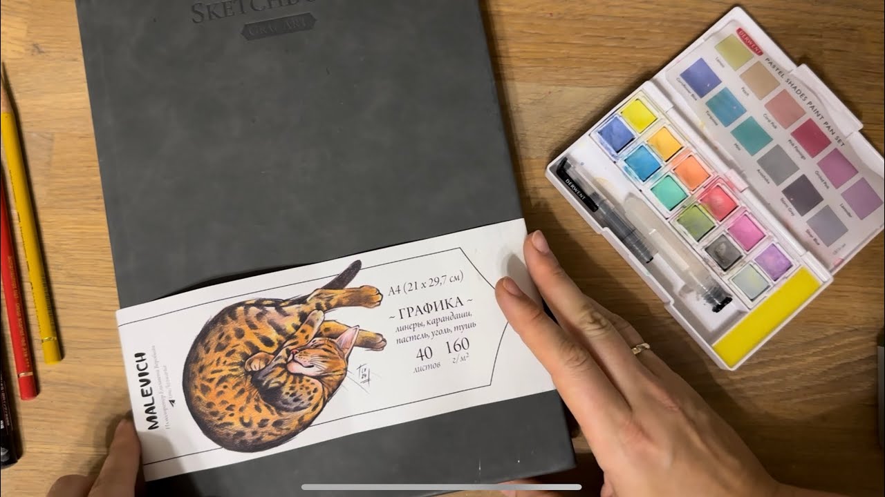 Изрисовала скетчбук от Малевичъ GrafArt 160 для графики. Листалка и впечатления