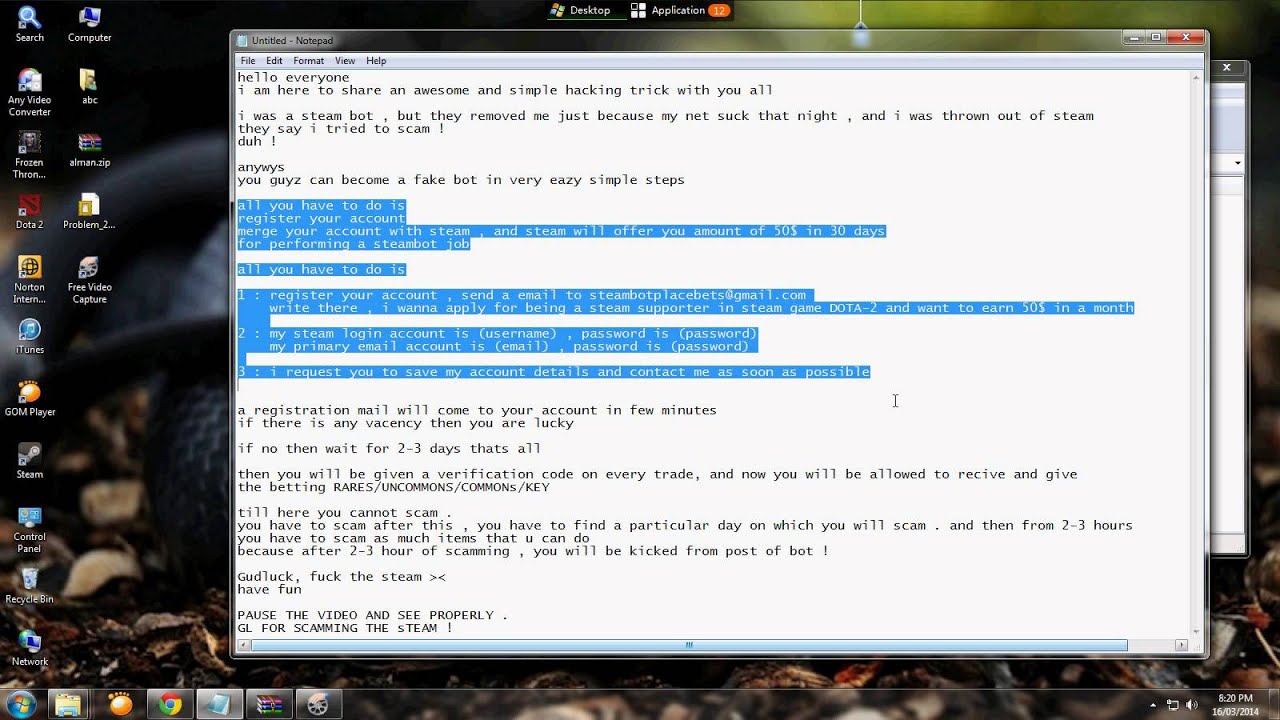 how to hack STEAM dota2 items  MARCH 2014 ( NO DOWNLOAD )