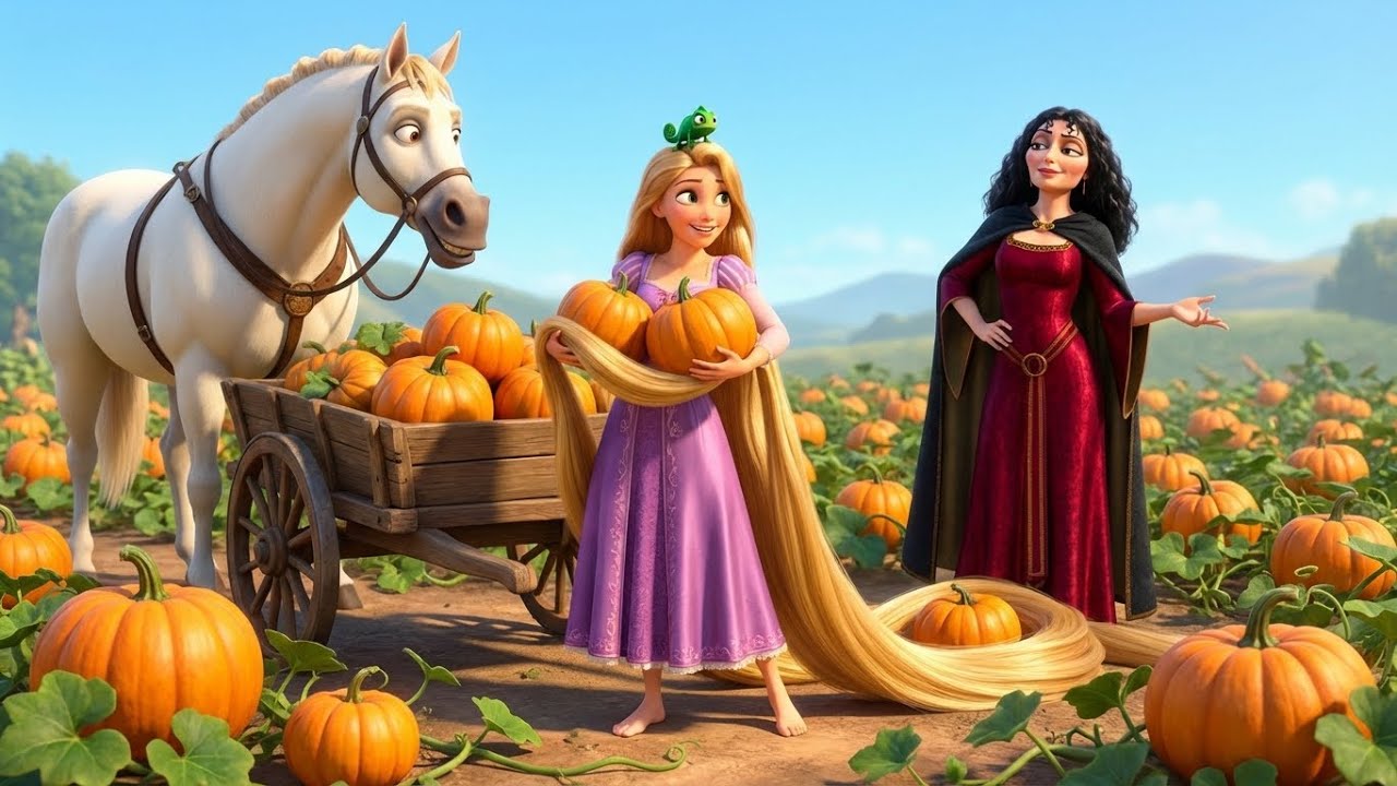 Tangled : The Golden Pumpkin Harvest Rapunzel Mother Gothel Farm Fun | Tangled Animation HD Series!!