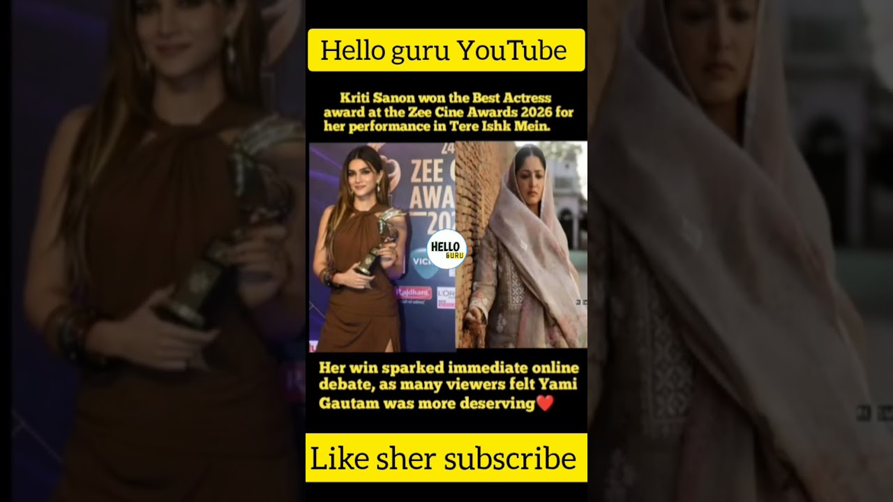 Kriti Sanon won the Best Actress award at the Zee Cine Awards 2026 for her performance #kritisanon