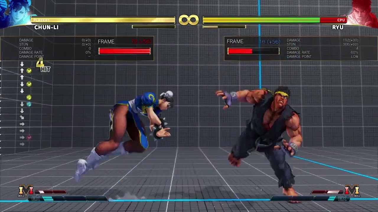 SFV Chun-Li #15 crush counter combo 260dmg/466stn