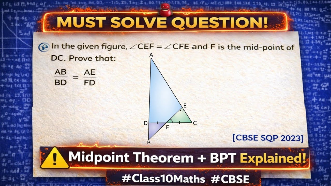 Midpoint Theorem + BPT | CBSE Class 10 MOST IMPORTANT Question 🔥 | SQP 2023