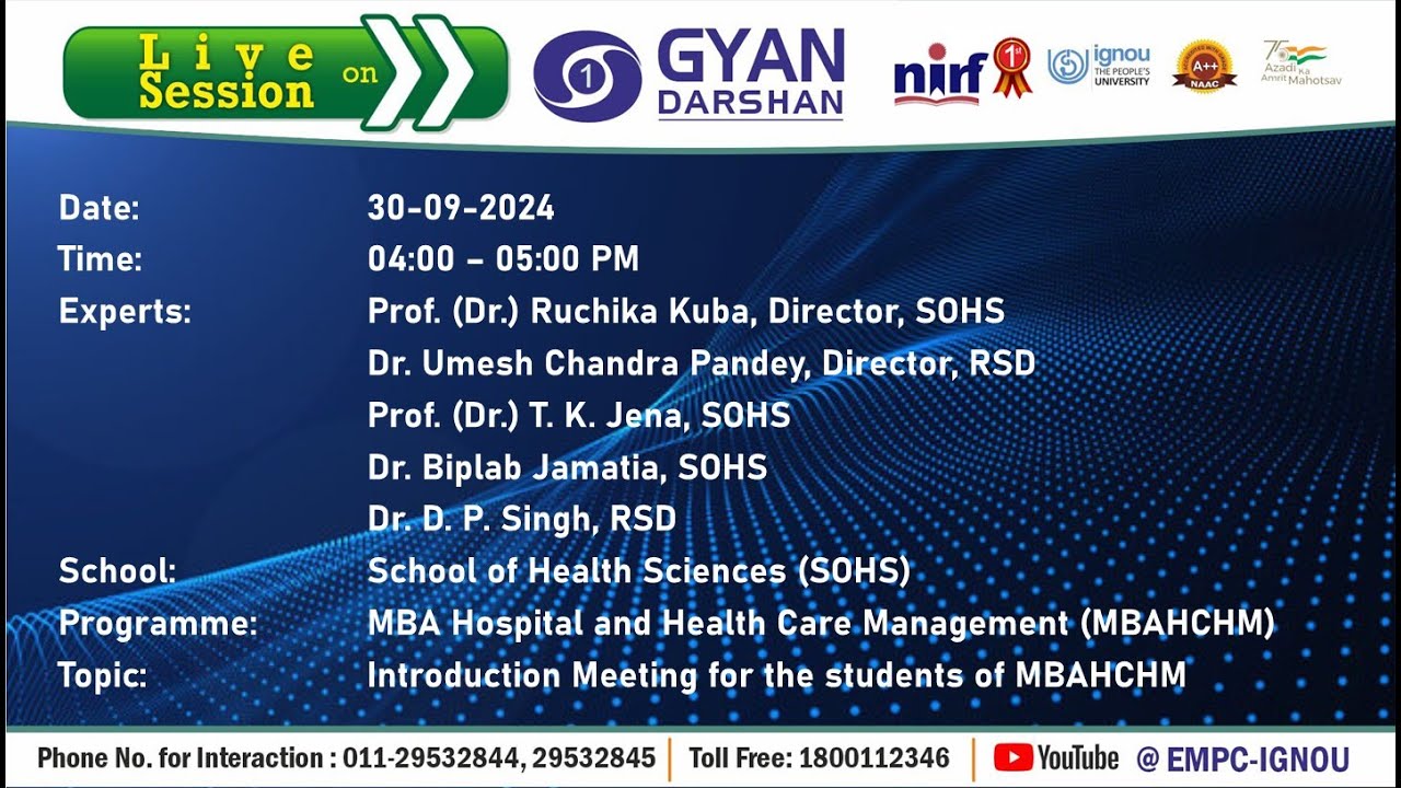 Introduction Meeting for the students of MBAHCHM