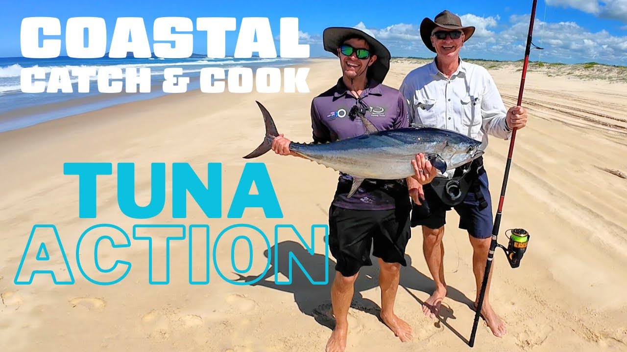 Crazy Drone Fishing Action (Catching BIG Tuna From The Beach)