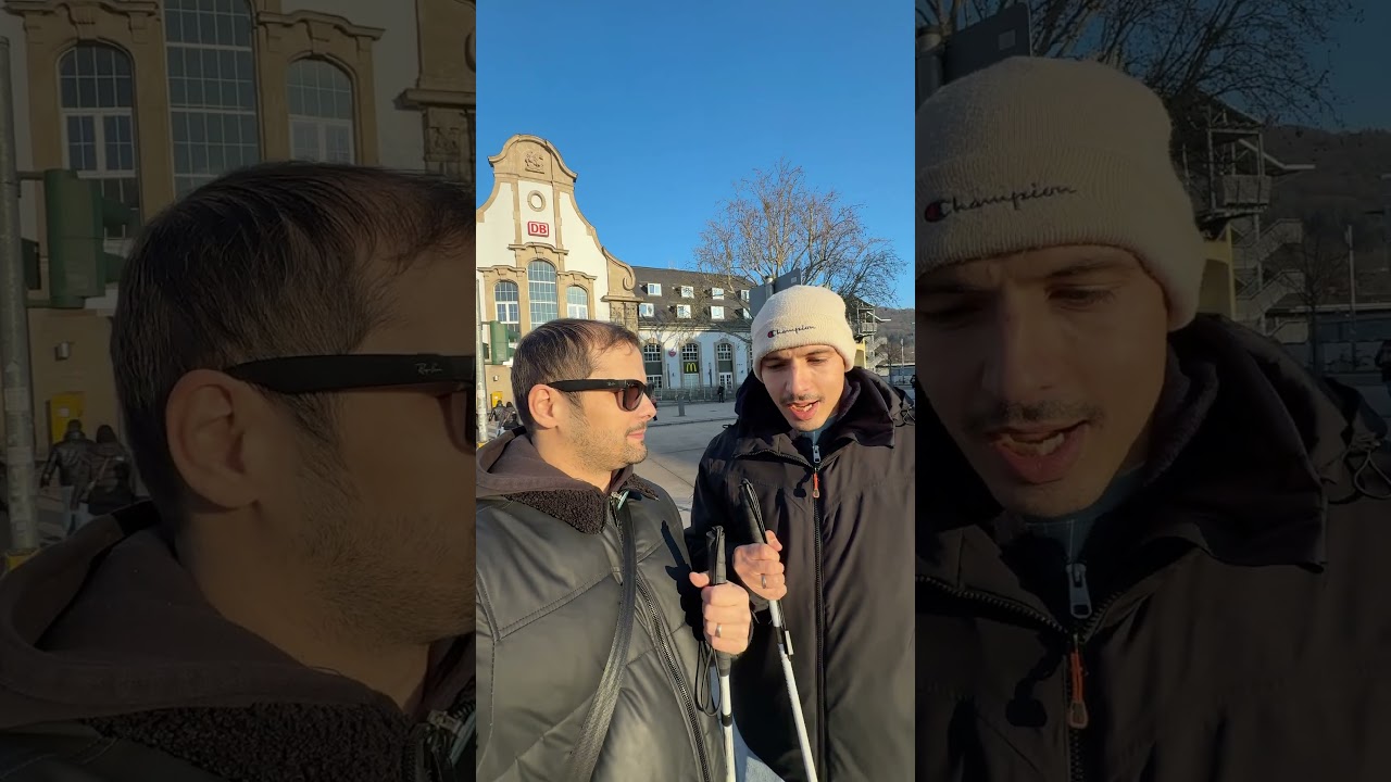 F&uuml;hlbarkeit￼ TOP, Farbe FLOP. Die schlechten Leitstreifen am Marburger Hbf Vorplatz. ￼