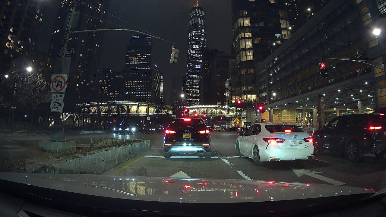 NYC Night Drive #2 | Brooklyn Bridge, Manhattan City Lights & One World Trade Center | 4K Dashcam