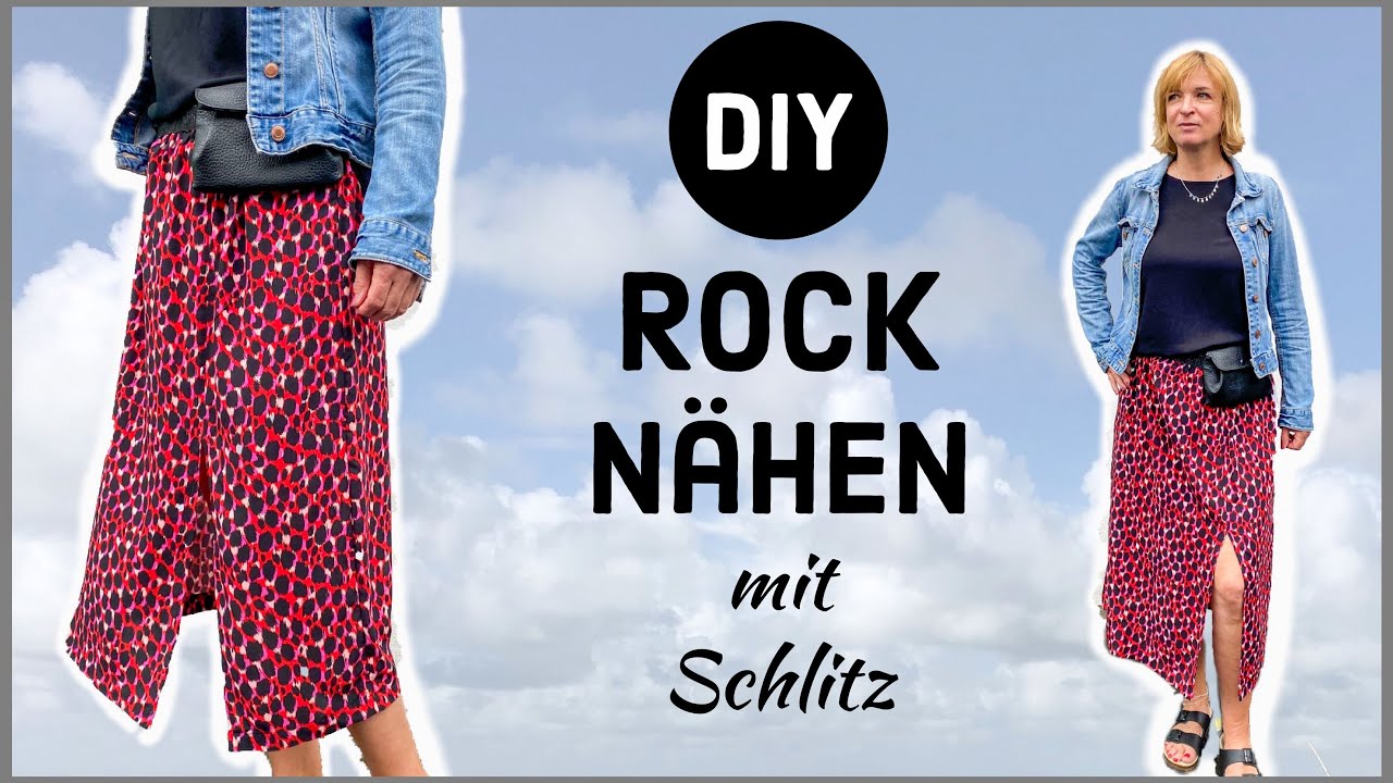 DIY Rock für den Sommer nähen, mit Schlitz, schnell und einfach, auch für Anfänger