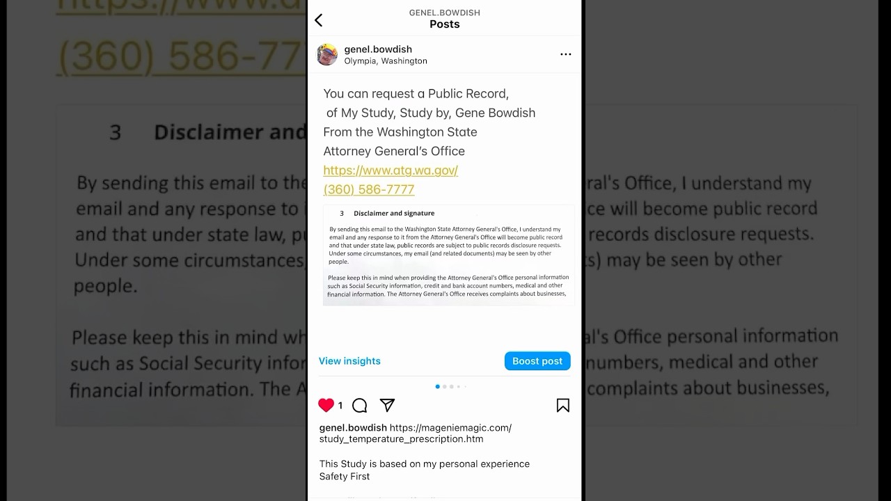 You can request a Public Record, Study by, Gene Bowdish From the WA State Attorney General's Office