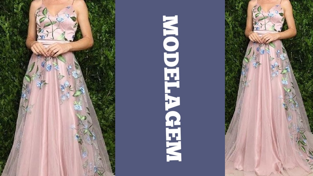 VESTIDO DE FESTA COM TULE RENDADO