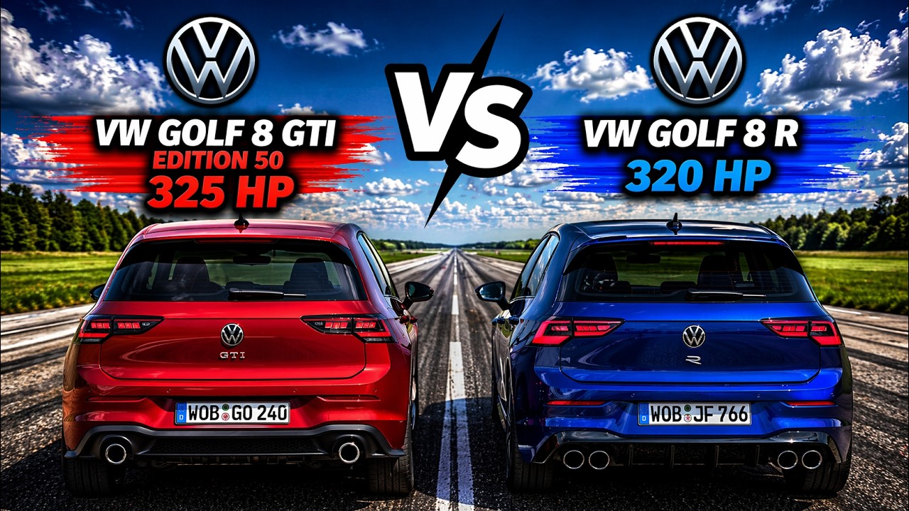 325 HP VW Golf GTI Edition 50 vs 320 HP Golf 8 R -Insane Drag Race FWD vs AWD 0 -250| 100 - 200 km/h
