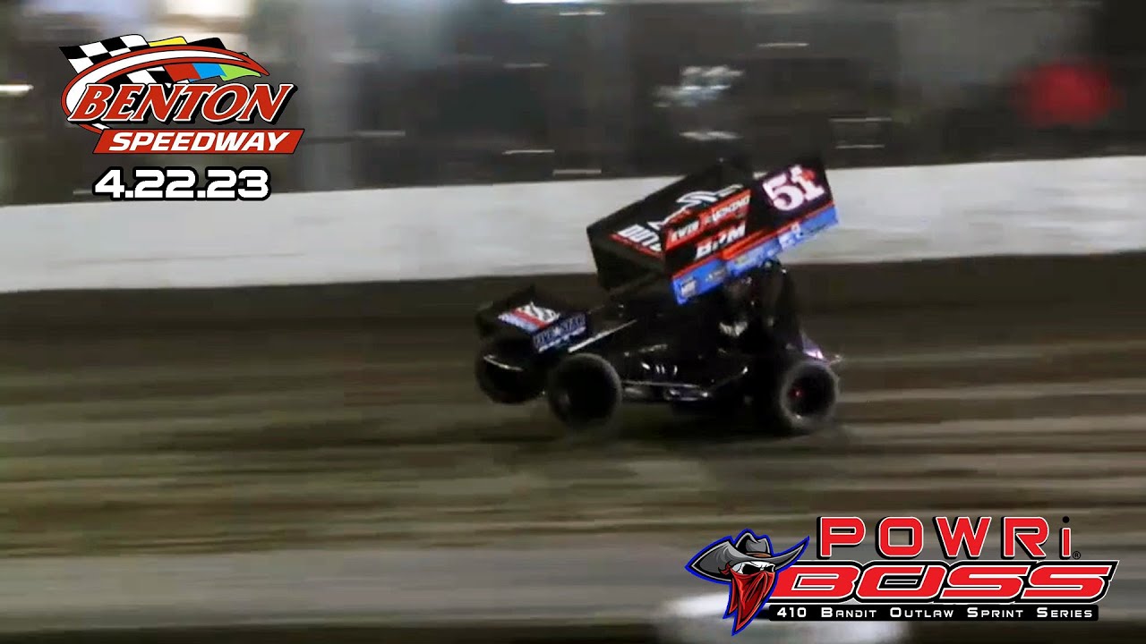 POWRi 410 BOSS Sprint Car League at Benton Speedway Highlights