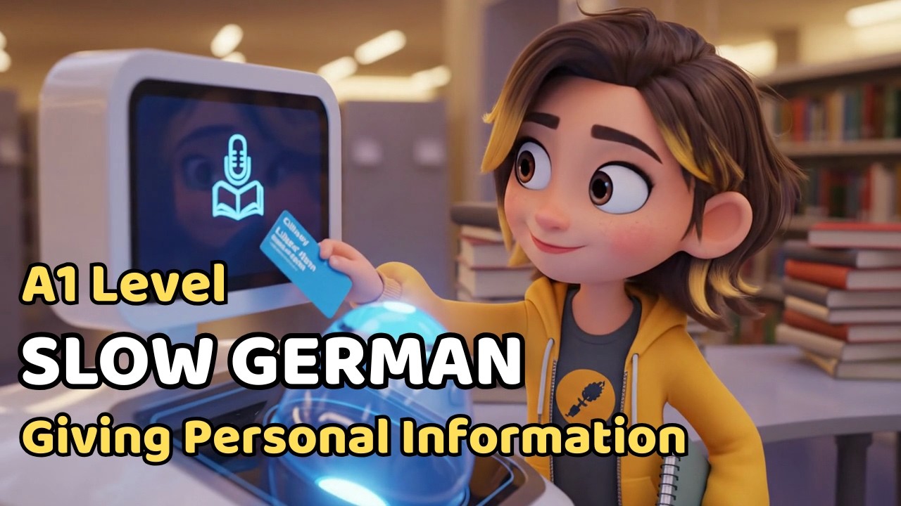 At the Library: Giving Personal Information | Slow German Listening for Beginners (A1)