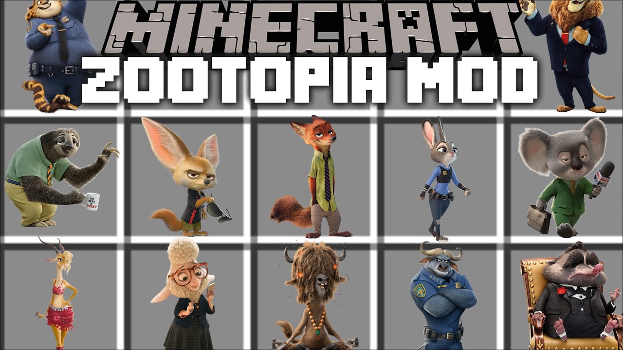 Minecraft ZOOTOPIA MOD / BUILD A ZOO IN YOUR HOUSE WITH DANGEROUS CREATURES !! Minecraft Mods