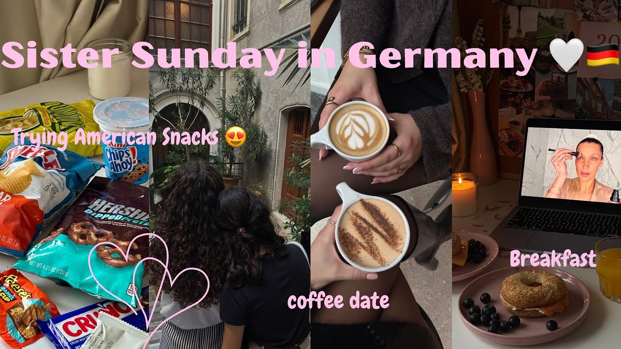 Sister Sunday in Germany🇩🇪👯‍♀️|trying American Snacks ,brunch,coffee shops دوزو معانا نهار فألمانيا 