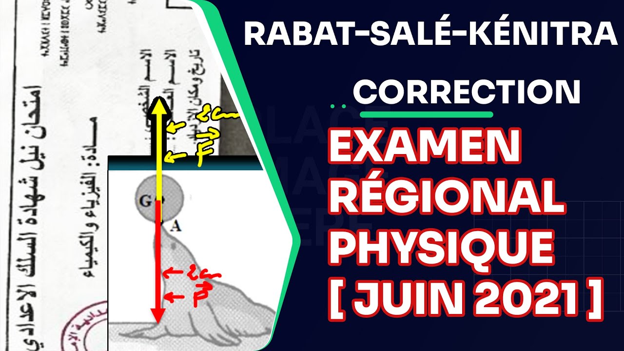 Examen Régional Physique 3AC Rabat-Salé-Kénitra 2021 (Exercice 2P1) Physique chimie