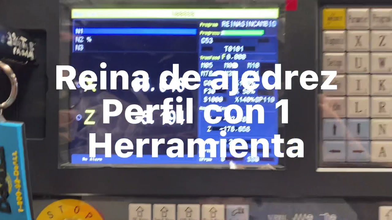 TORNO CNC EJEMPLO Reina de juego de ajedrez en metal control 990 torno Pcia BSAS