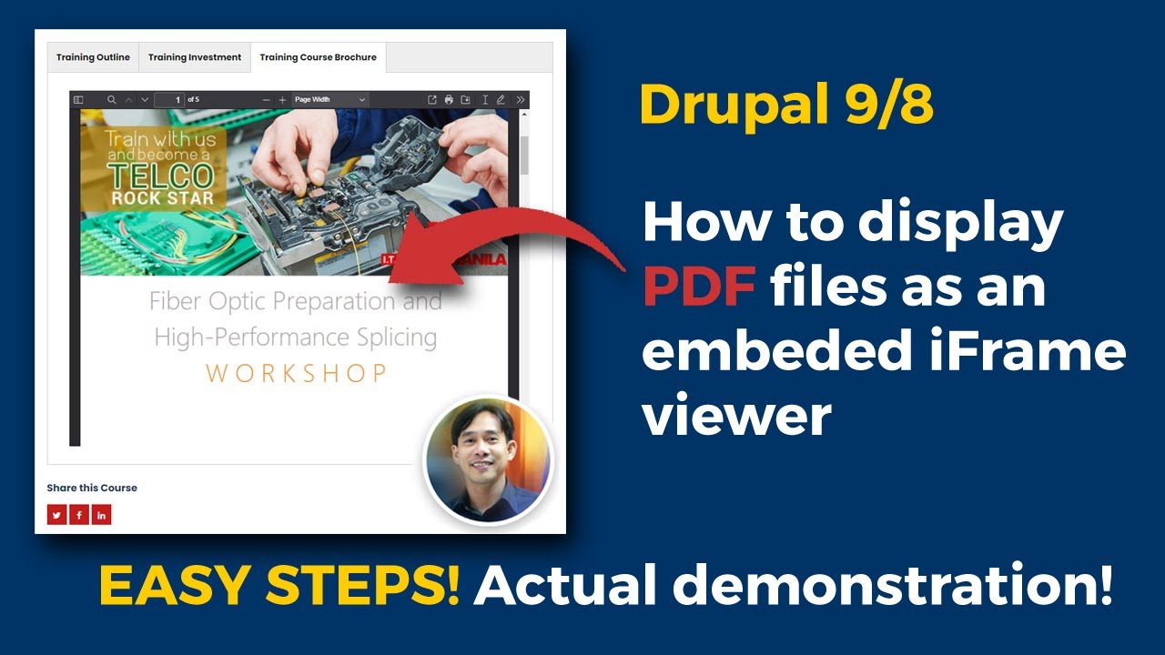 Drupal 9/8 - How to easily  display and embed a PDF file as an iFrame using the Drupal PDF module
