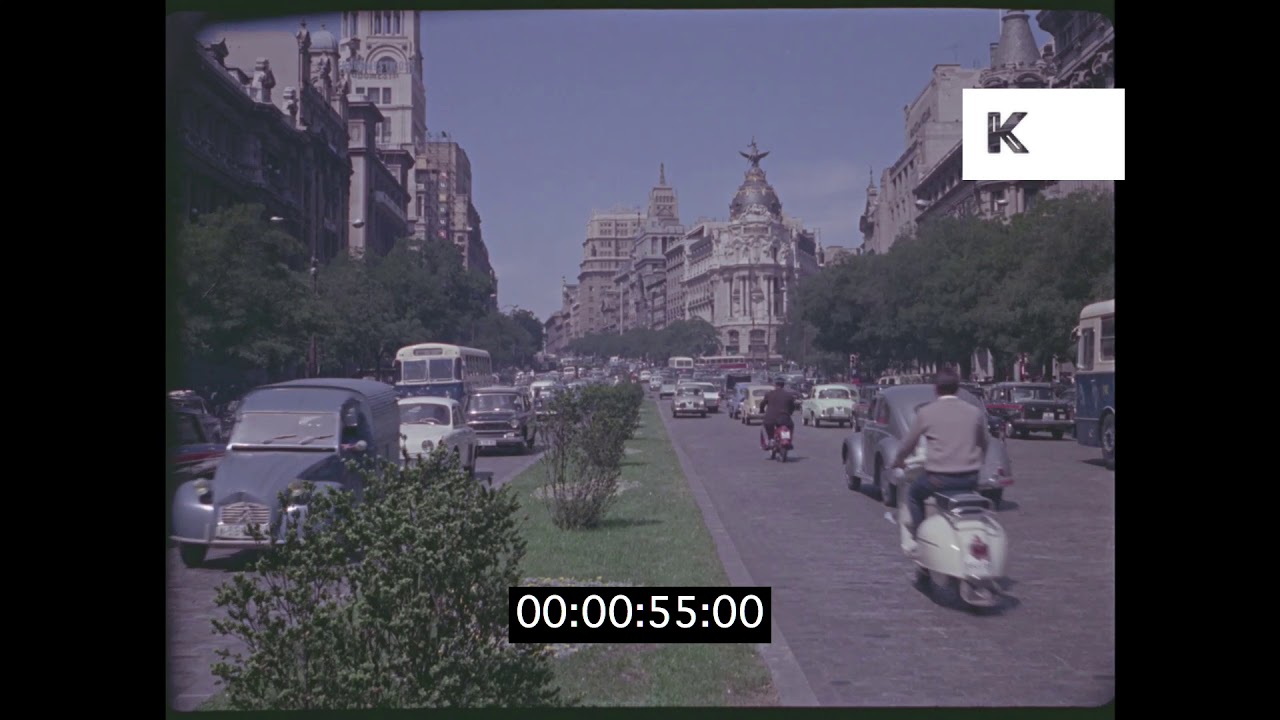 1950s Madrid, Roads, Street Scenes in HD from 35mm