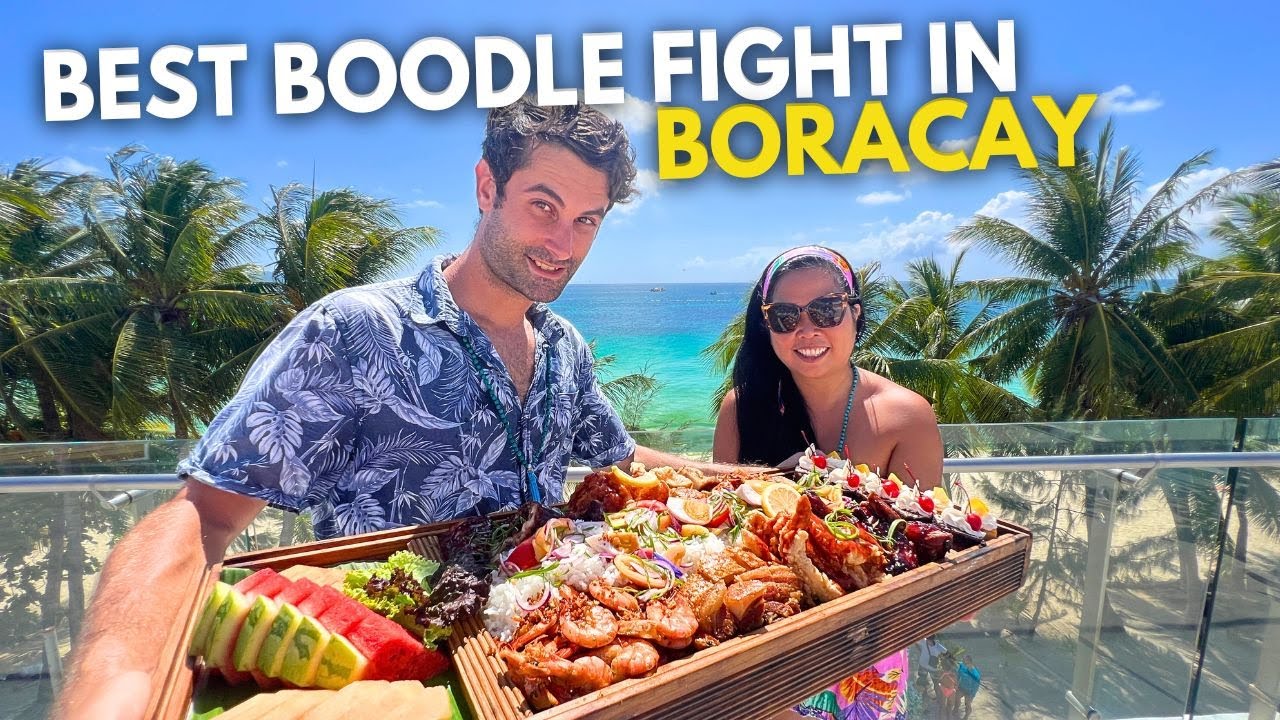 Italian Filipina Family's Best Boodle Fight Experience in Boracay!