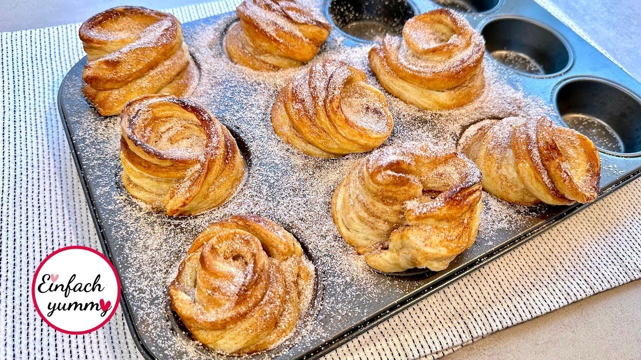 Cruffins mit Zimt & Zucker - perfekte Kombination aus Croissant & Muffin 🤩
