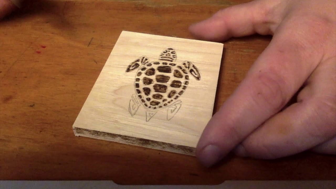 Wood burning a turtle
