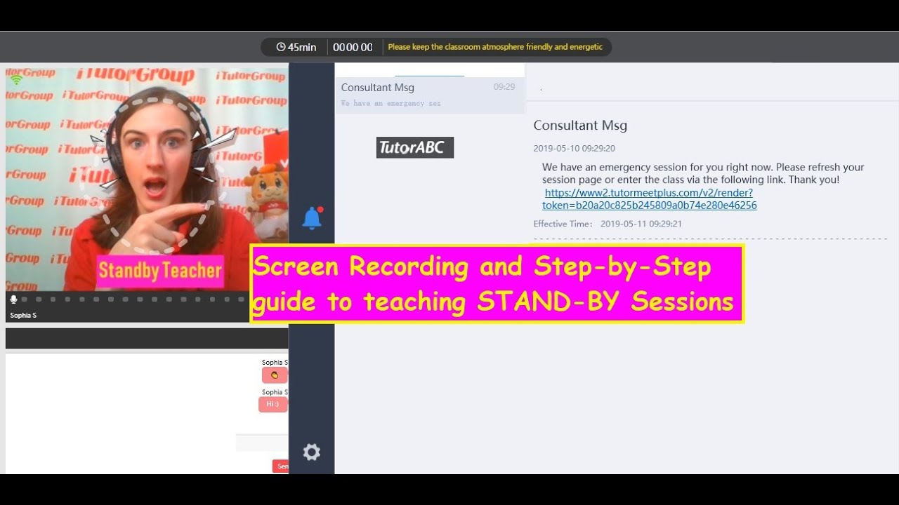iTutorGroup TutorABC Screeen-recording of STANDBY Sessions Step-by-Step